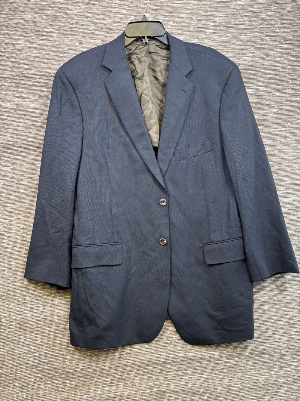 Allen Edmonds Blazer Mens Sz 44 Blue Wool Suit Jacket USA Union Made Two Button